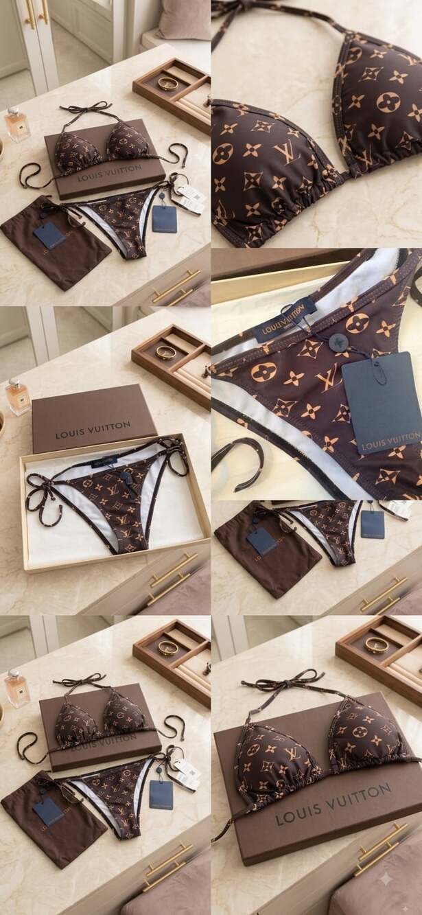 Louis Vuitton Monogram Print Two-Piece Bikini Set - Picture 7 of 7